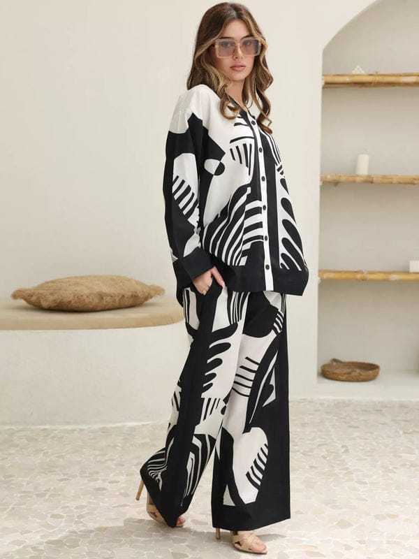 Kuroba Black And White Co Ord Set