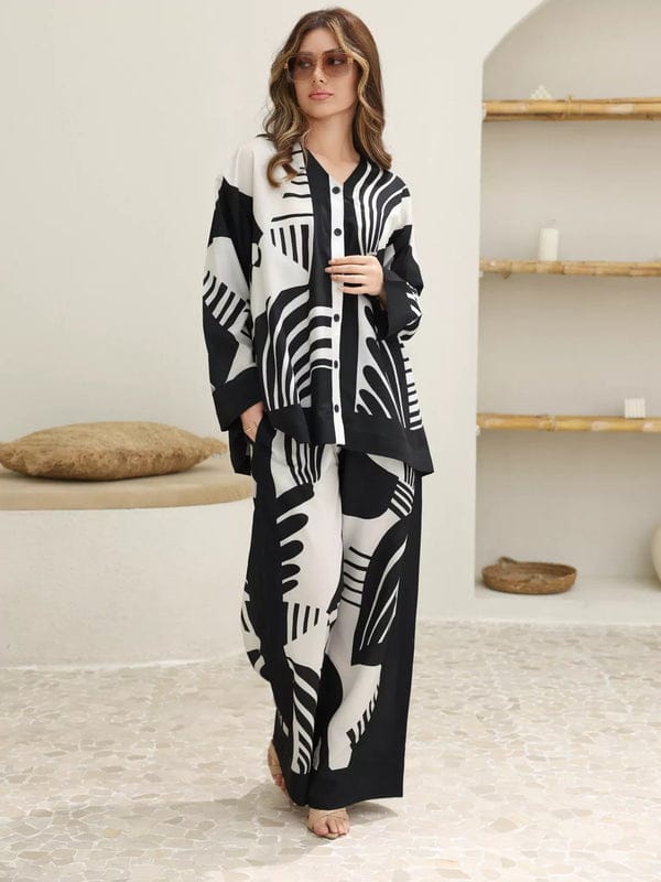 Kuroba Black And White Co Ord Set